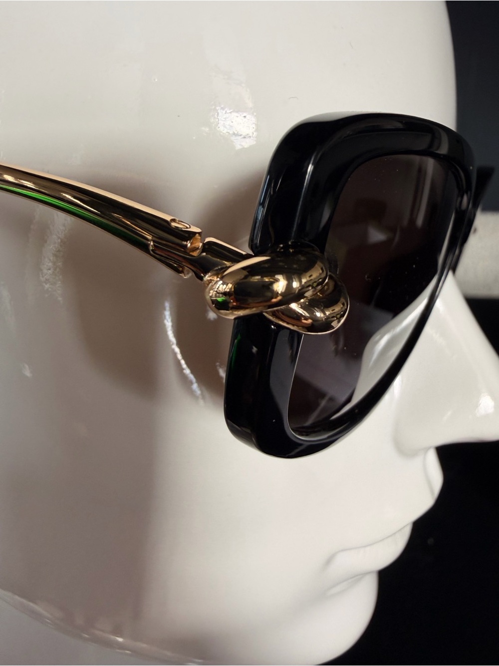 Black Women's Sunglasses with Gold Accent - Designer Style - Picture 7 of 11